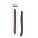 Dr Skin 16 inches Double Dildo Chocolate Brown in packaging, showcasing its extra-long design and realistic texture.