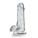 Naturally Yours 6 inches Glitter Cock Sparkling Clear Dildo with a shimmering crystal-like appearance and glitter.