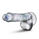 Naturally Yours 6 inches Glitter Cock Sparkling Clear Dildo with a shimmering crystal-like appearance and sparkling glitter.