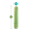 Gaia Eco Bullet Vibrator Green dimensions showing 3.5 inches in length and 0.75 inches in width.