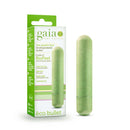 Gaia Eco Bullet Vibrator Green, compact biodegradable bullet vibrator in eco-friendly packaging.