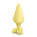Naughty Candy Heart Spank Me Butt Plug Yellow showcased in playful design, ideal for beginners and fun occasions.