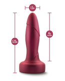 Blush Anal Adventures Matrix Atomic Plug Martian Wine with dimensions and tapered tip for easy insertion.