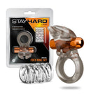 Stay Hard Clitoral Stimulating Cock Ring Set with Sleeve featuring vibrating cock ring and textured sleeves.