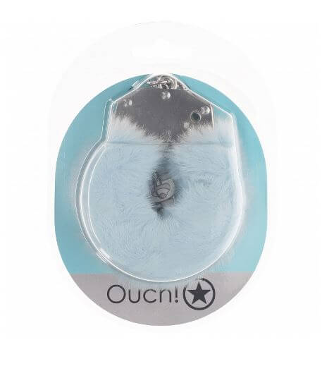 OUCH! HEAVY DUTY FLUFFY HANDCUFFS - POWDER BLUE-0