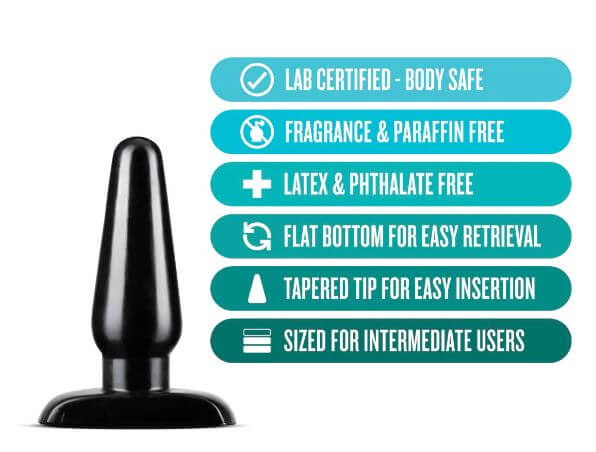 ANAL ADVENTURES BASIC ANAL PLUG - MEDIUM - BLACK-3