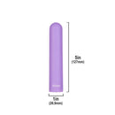 Power Bullet Eezy Pleezy Rechargeable 5-Inch Vibrator in purple with size dimensions of 5 inches in height and 1 inch in diameter