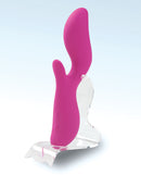 The Black Swan Dual Stimulation Vibrator Pink on display, showcasing its swan-inspired shape and dual functions.