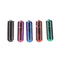 Colorful mini bullet vibrators lined up in a row, featuring black, pink, blue, red, and green, perfect for discreet pleasure and portability.
