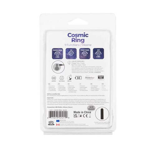 POWER BULLET COSMIC COCK RING W/ BULLET BLACK-1