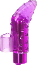 Frisky Finger Vibrator Purple, a discreet rechargeable finger vibrator with powerful stimulation features.