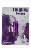 BMS Tingling Tongue Finger Vibrator Purple in packaging with extra batteries included.