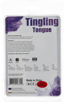 BMS Tingling Tongue Finger Vibrator Purple product packaging with usage instructions and warning details.