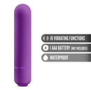 Play With Me Cutey Vibe Plus Bullet Purple Vibrator features 10 vibrating functions, requires AAA battery, and is waterproof.