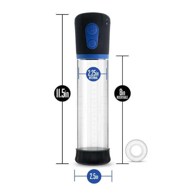 Performance VX1 Pump dimensions and design, featuring motorized vacuum chamber and elastomer ring.