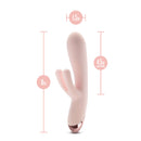 Blush Elora Pink Rabbit Vibrator dimensions showing 8-inch length, 4.5-inch insertable, 1.5-inch width.