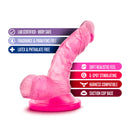 Naturally Yours 4 Inches Mini Cock Realistic Dildo Pink with soft realistic feel and G-spot stimulation.