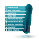 Oh My Gem Blue Topaz vibrator features 10 vibrating functions, warming function, waterproof design, and body-safe silicone.