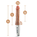 Dr. Skin Silicone Dr. Hammer 7-inch thrusting dildo with handle, remote control, and detailed size measurements.