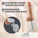 Dr. Skin Silicone thrusting dildo with handle featuring platinum cured liquid silicone and detachable suction cup base