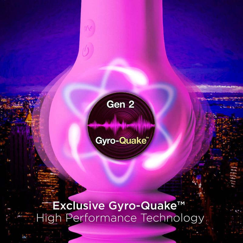 Impressions New York Gyro-Quake dildo with Gen 2 Gyro-Quake Ultra Deep Rumbly Thumping technology by Blush Novelties in purple.