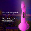 Impressions New York Gyro-Quake Purple Dildo with 3 Speed Thumping Shaft and 9 Vibrating Modes from Blush Novelties