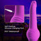 Impressions New York Gyro-Quake Purple Dildo with self-healing silicone charging port and IPX7 waterproof design.