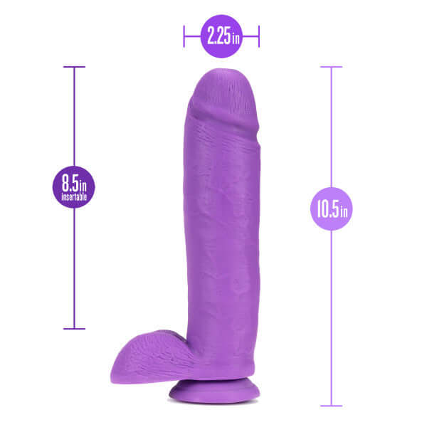 NEO 10IN DUAL DENSITY DILDO NEON PURPLE-2