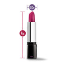 Lipstick Vibe Discreet Massager styled like lipstick, compact size 4in height, 0.75in diameter for discreet portability.
