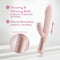 Blush Fraya Pink Rabbit Style Vibrator with thrusting and vibrating shaft, 3 speeds, 7 vibrating patterns, and clitoral stimulator.