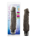 Au Naturel Home Wrecker Brown Dildo on packaging, featuring realistic design and vibration capability.