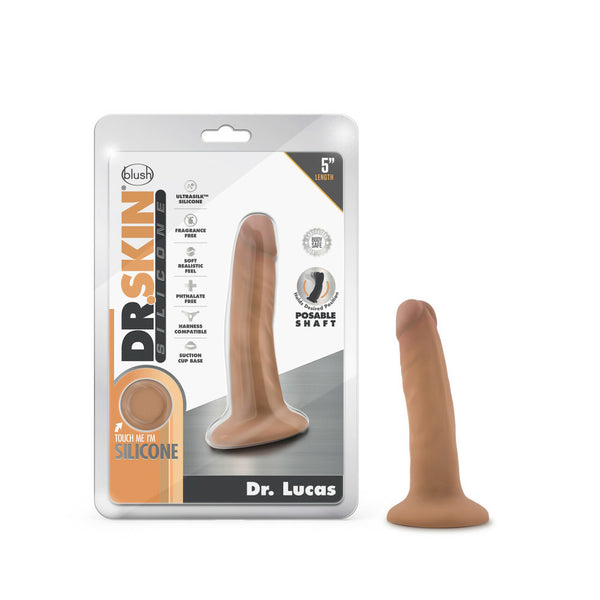 DR SKIN SILICONE DR LUCAS 5IN DILDO MOCHA-0
