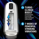 M For Men Robo-Bator White with Turbo Climax Boost and 7 Stroking Vibrations