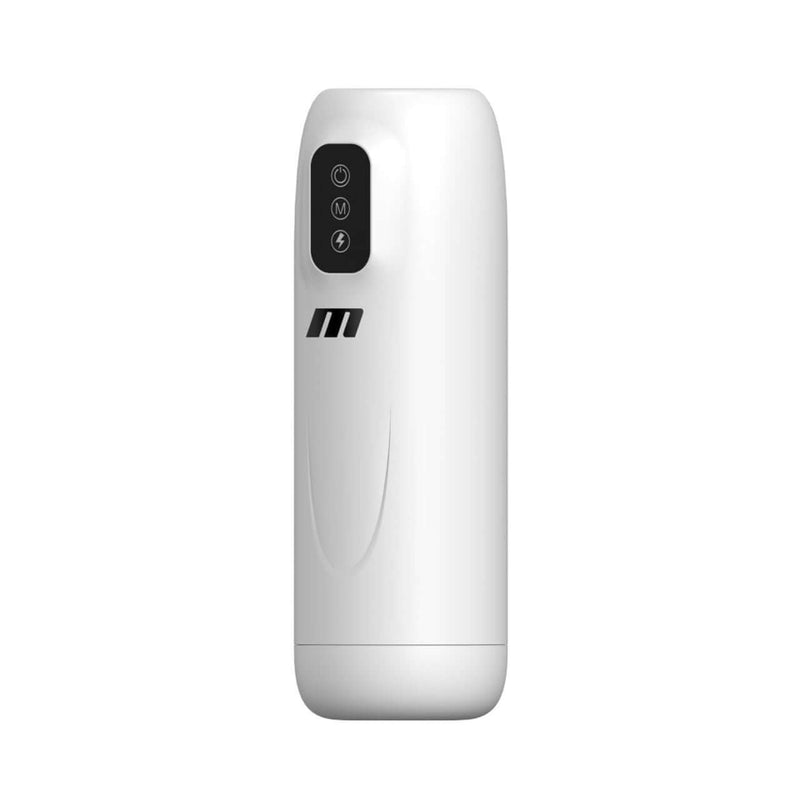 M For Men Robo-Bator White Male Masturbator by Blush Novelties with 7 Vibrating and 7 Stroking Modes for Unmatched Pleasure