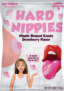 Hard Nippies Candies Nipple Shaped Candy Strawberry packaging with playful design and flavor.