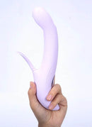 Maia Charli Purple Tapper & Flapper Vibe Purple held in hand, showcasing its dual-stimulation design and ergonomic shape.