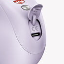 Close-up of charging port on Fun Factory Mea Air Pulse Vibrator Purple, showing USB-C connection.