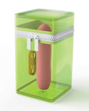 Bdesired Infinite Deluxe LE Flamingo Vibrator Pink in a stylish green storage case.