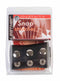 Spartacus Leather Snap Stretcher in packaging with metal snap closures, durable black leather ball stretcher.