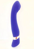 Nu Sensuelle Geminii XLR8 Rechargeable Silicone G-Spot Vibrator in Ultra Violet with sculpted ridges and gold accents.