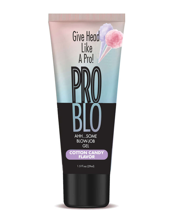ProBlo Cotton Candy Oral Pleasure Gel 1.5 oz tube for enhanced oral sex with sweet flavor and extra wetness.