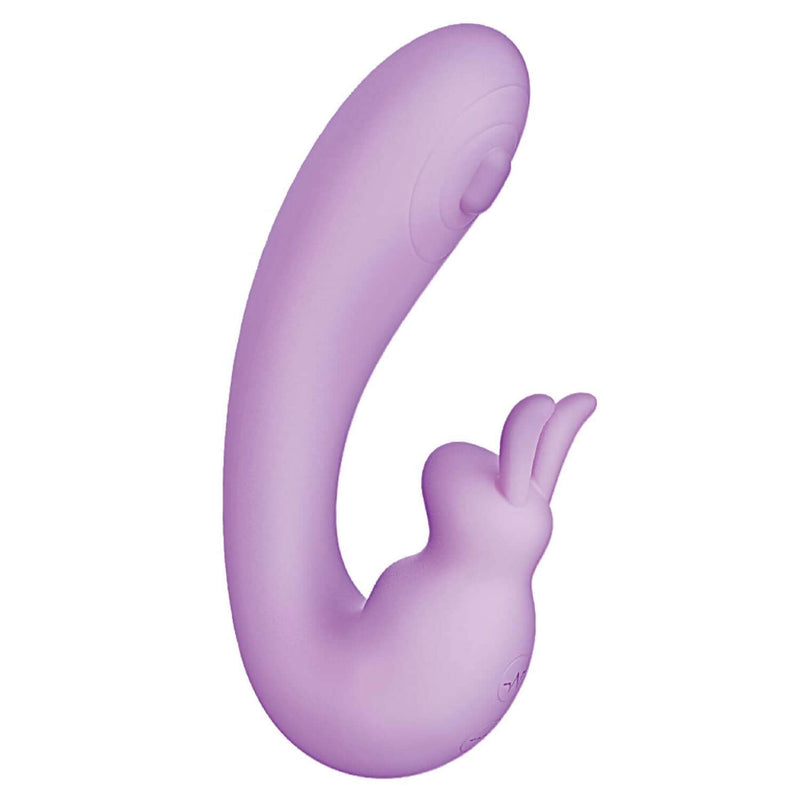 Blaze Bunny Thumper Vibe Lavender dual stimulator vibrator with thumper pad and bunny ears, USB rechargeable, 10 vibrating functions