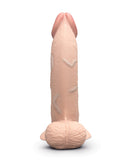 b-Vibe Slipskin 9 Inch Curvy Realistic Dildo Cream with lifelike detail and texture