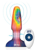 b-Vibe Peace and Love Tie-Dye Rimming Plug Special Edition with remote control and colorful design.
