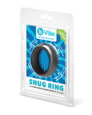 b-Vibe Snug Ring 40 mm Stretch Silicone Cock Ring Black packaging displaying the secure fit design.