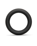 b-Vibe Snug Ring 40 mm Stretch Silicone Cock Ring Black on a white background.