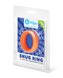 b-Vibe Snug Ring 40 mm Silicone Cock Ring Orange in packaging showcasing its vibrant color and soft silicone material.