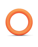 b-Vibe Snug Ring 40 mm Silicone Cock Ring Orange displayed against a white background.