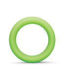b-Vibe Snug Ring 45 mm Soft Stretch Silicone Cock Ring Green displayed on a clean background.