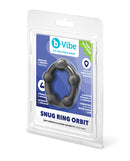 b-Vibe Snug Ring Orbit Nubby Silicone Cock Ring packaging showcasing textured design and silicone material.